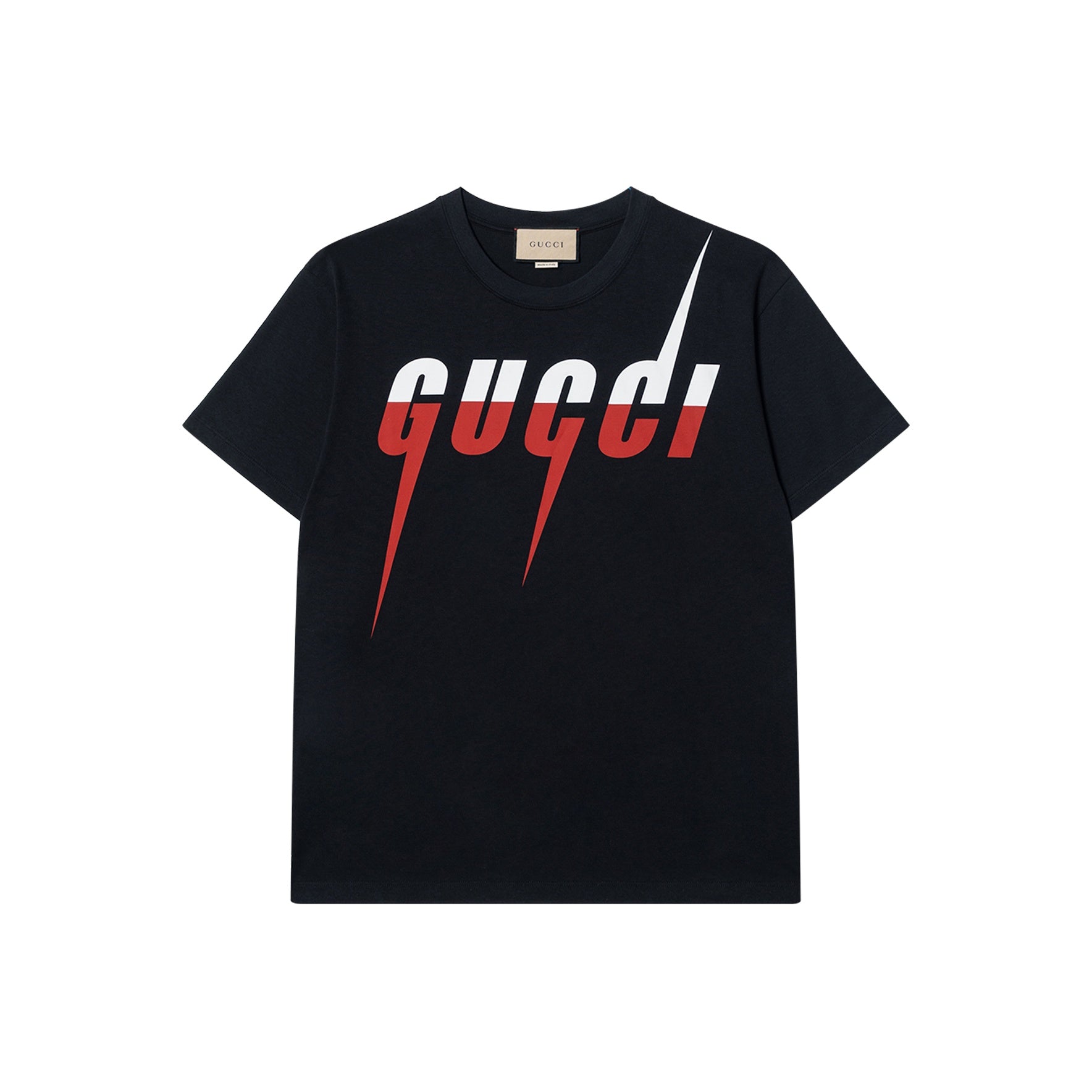Kaos Lengan Pendek GUCCI Motif Pisau, Unisex, Hitam