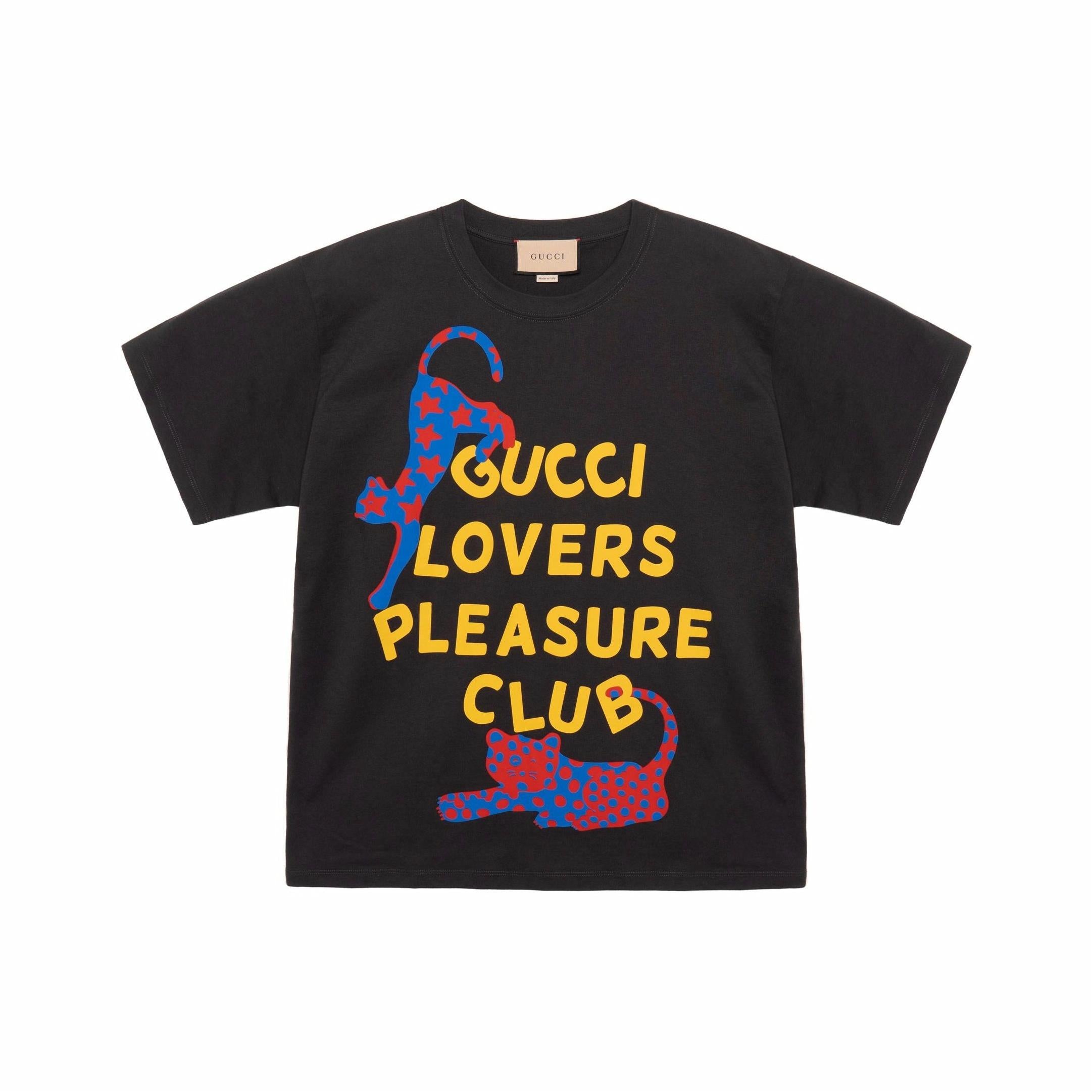 Kaos Lengan Pendek Rajut Polos GUCCI SS23 dengan Cetakan Huruf, Unisex, Hitam