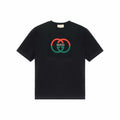 Kaos Lengan Pendek Kasual Leher Bulat dengan Cetakan Logo GUCCI SS24, Unisex