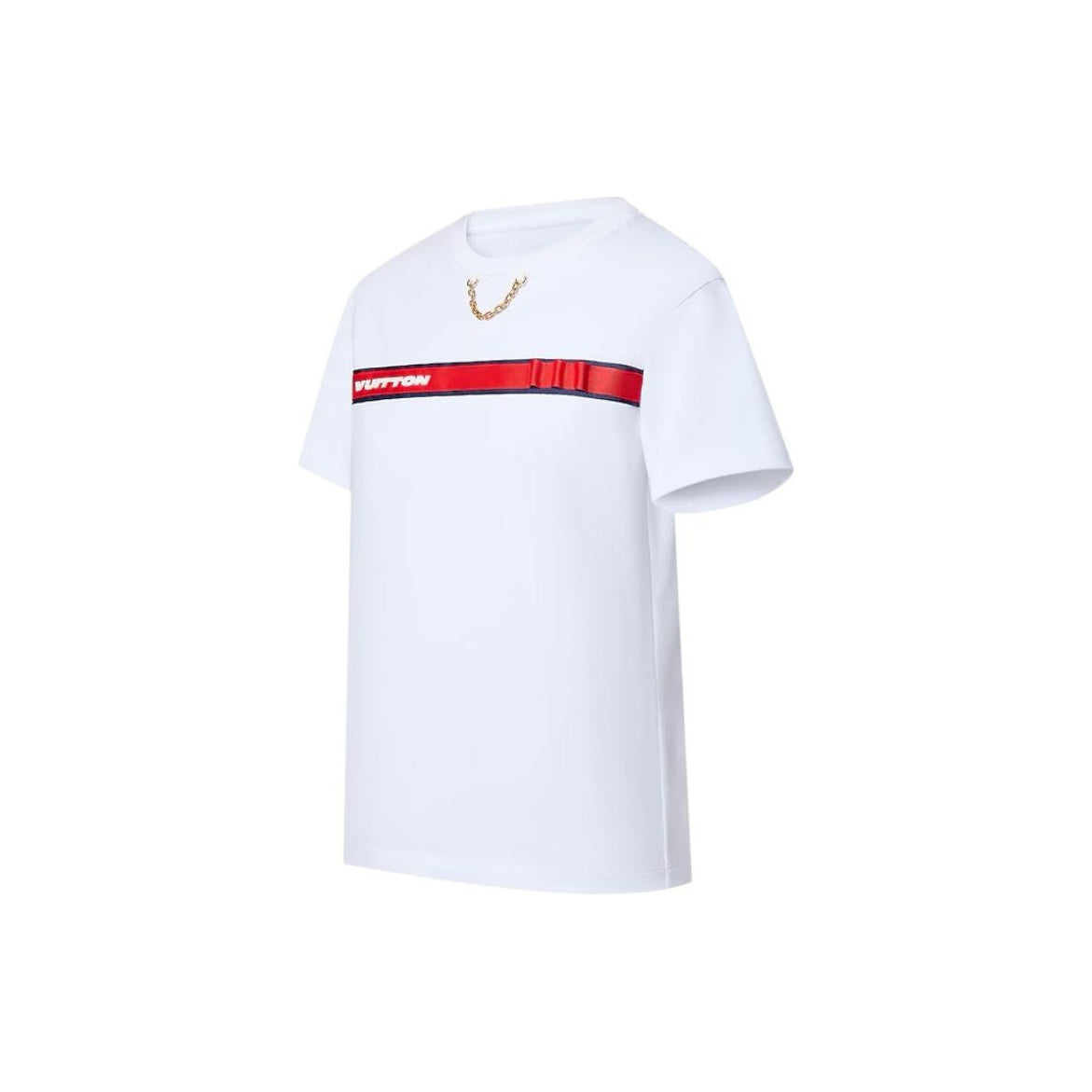 LOUIS VUITTON x America's Cup FW24 Kaos Lengan Pendek Kerah Bulat dengan Cetak Logo, Unisex, Putih