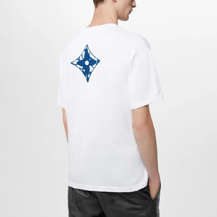 Kaos Lengan Pendek LOUIS VUITTON FW23 dengan Cetakan Logo, Unisex, Putih