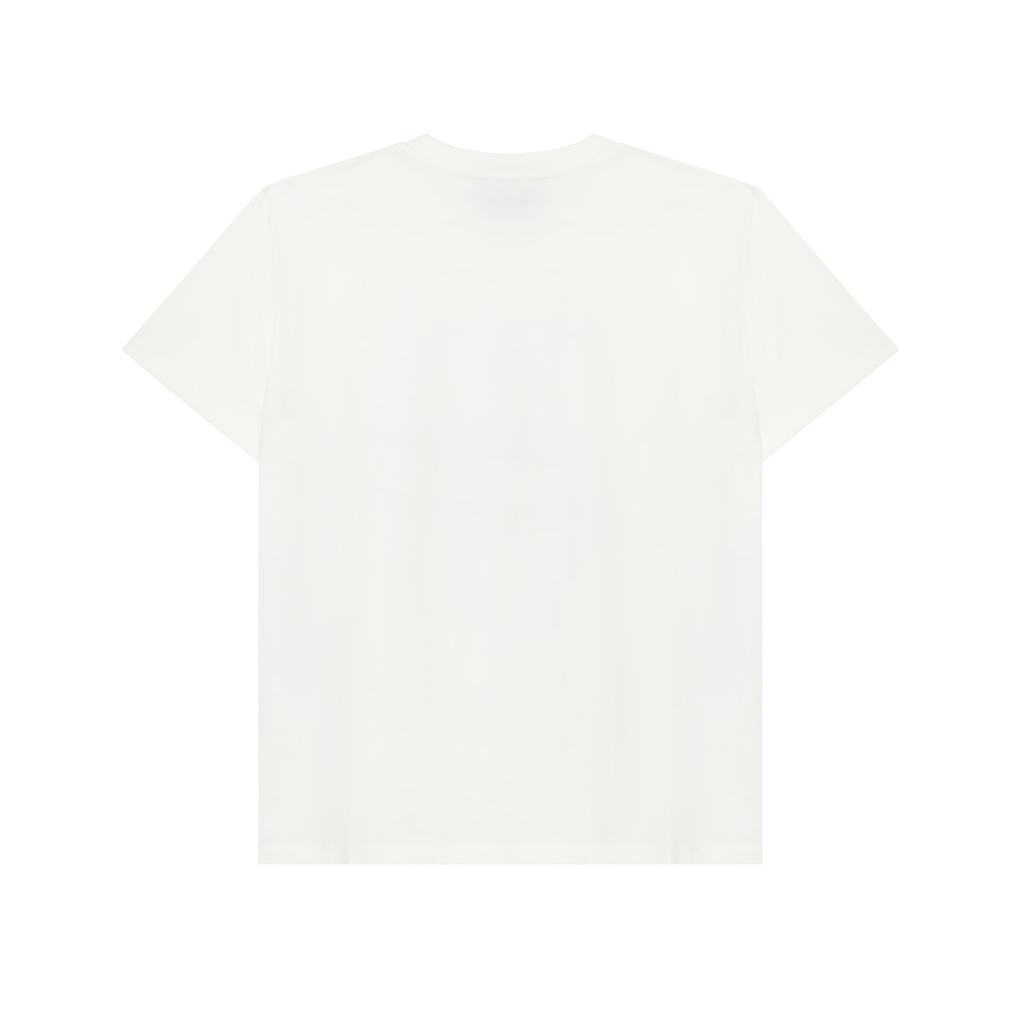 Kolaborasi GUCCI x Doraemon: Kaos Lengan Pendek Longgar Berkerah Bulat dengan Motif Doraemon, Unisex, Putih