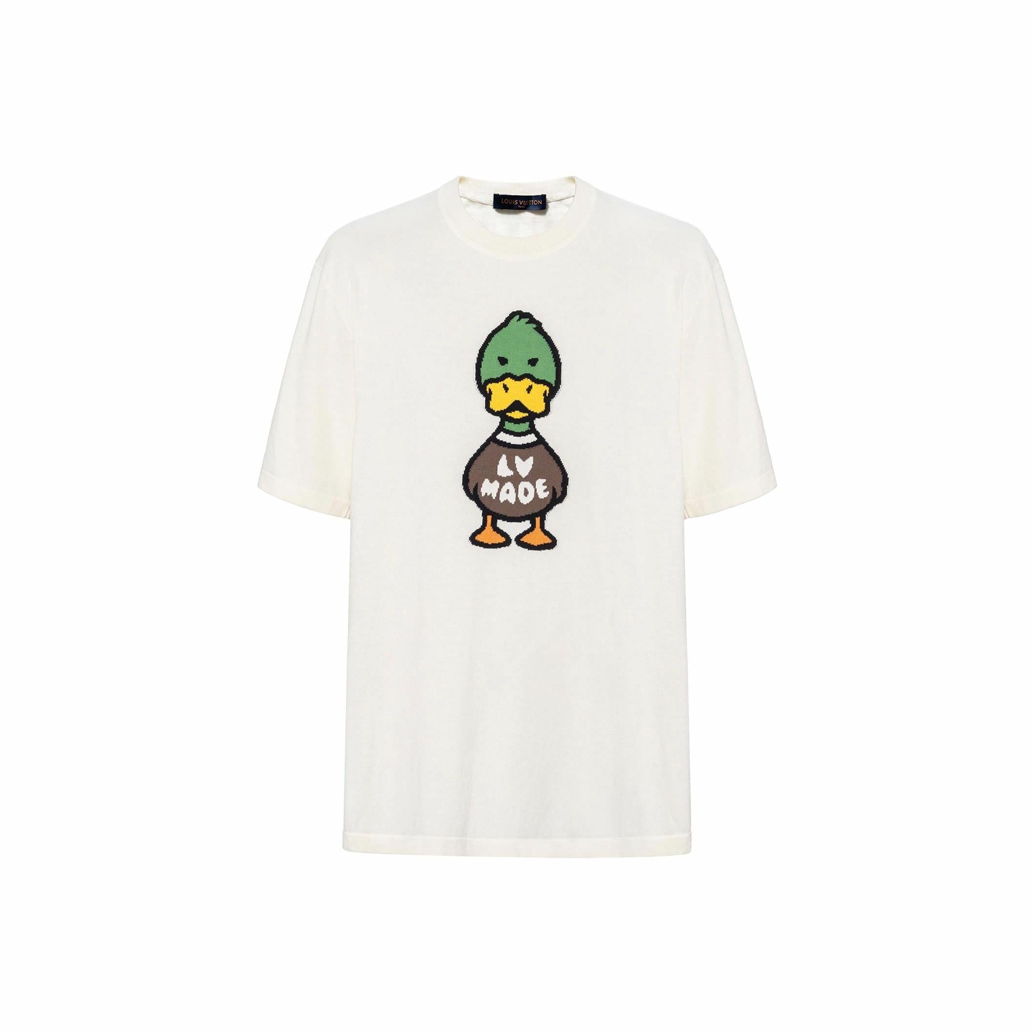 LOUIS VUITTON x NIGO2 Collaboration LV2 SS22 Straight Crew Neck Logo Print Pullover Short-leeve T-Shirt, Unisex, White