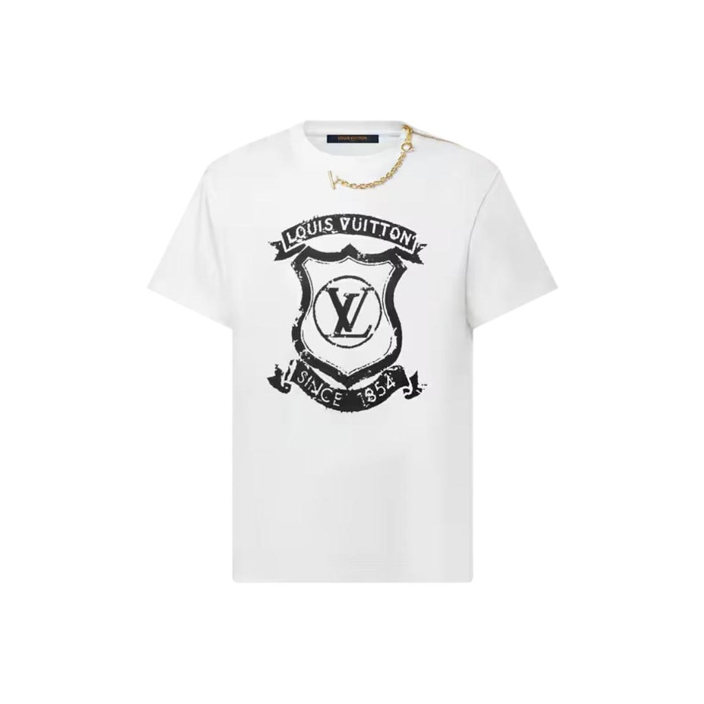 Kaos oblong berkerah bulat dengan detail resleting khas LOUIS VUITTON untuk pria dan wanita.