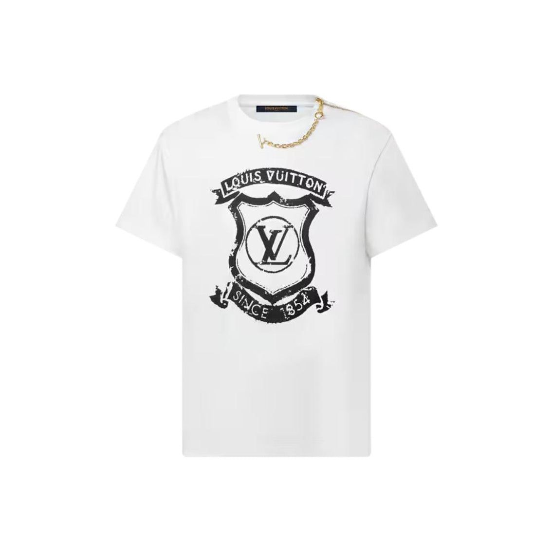 Kaos oblong berkerah bulat dengan detail resleting khas LOUIS VUITTON untuk pria dan wanita.