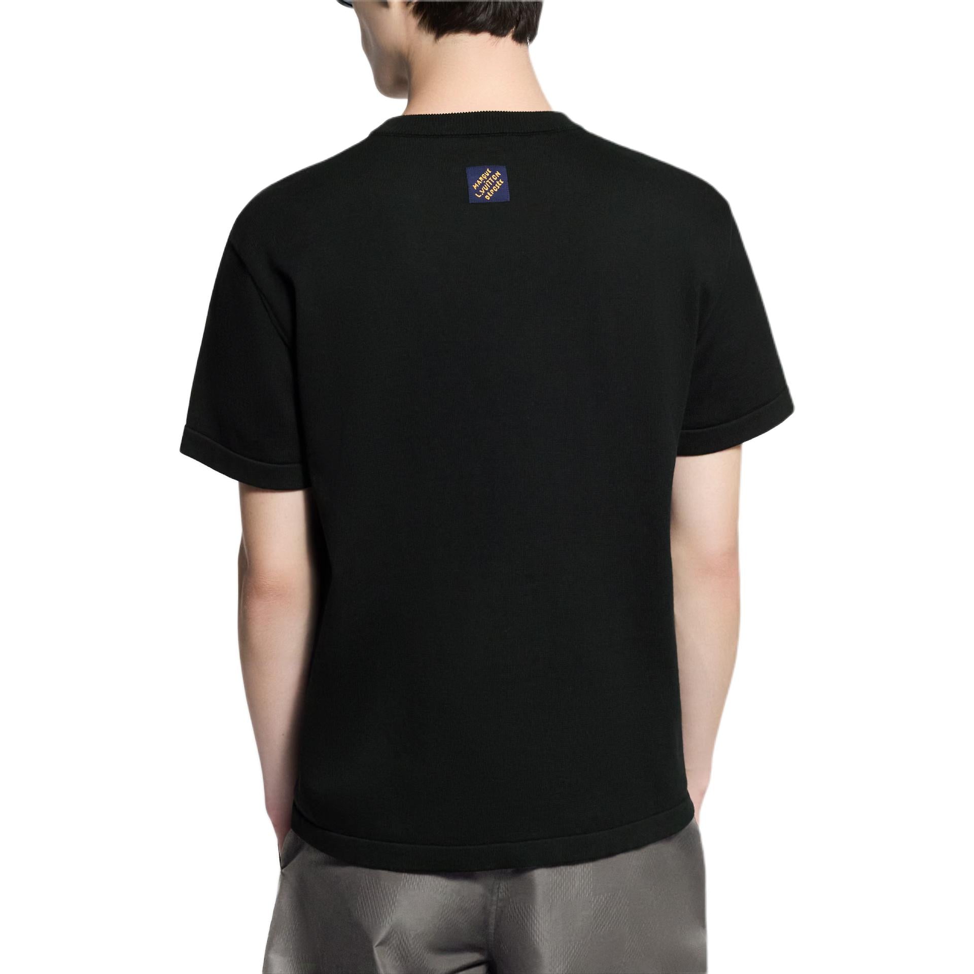 LOUIS VUITTON SS26 Koleksi Musim Semi Awal Pria Kaos Lengan Pendek Leher Bulat Motif Jamur Intarsia (Unisex)