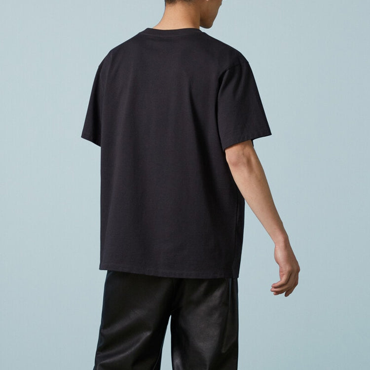 Kaos Lengan Pendek Rajut Polos GUCCI SS23 dengan Cetakan Huruf, Unisex, Hitam