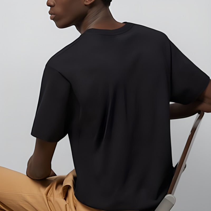 Kaos Lengan Pendek Kerah Bulat GUCCI dengan Huruf dan Angka, Unisex, Hitam