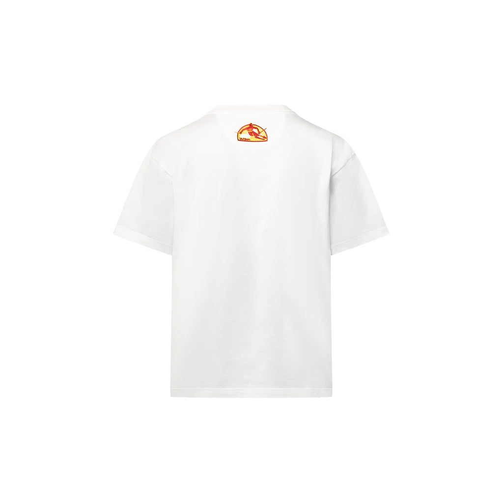 LOUIS VUITTON SKI Ski Collection FW24 Kaos Lengan Pendek Leher Bulat Bahu Jatuh Bermotif, Unisex, Putih