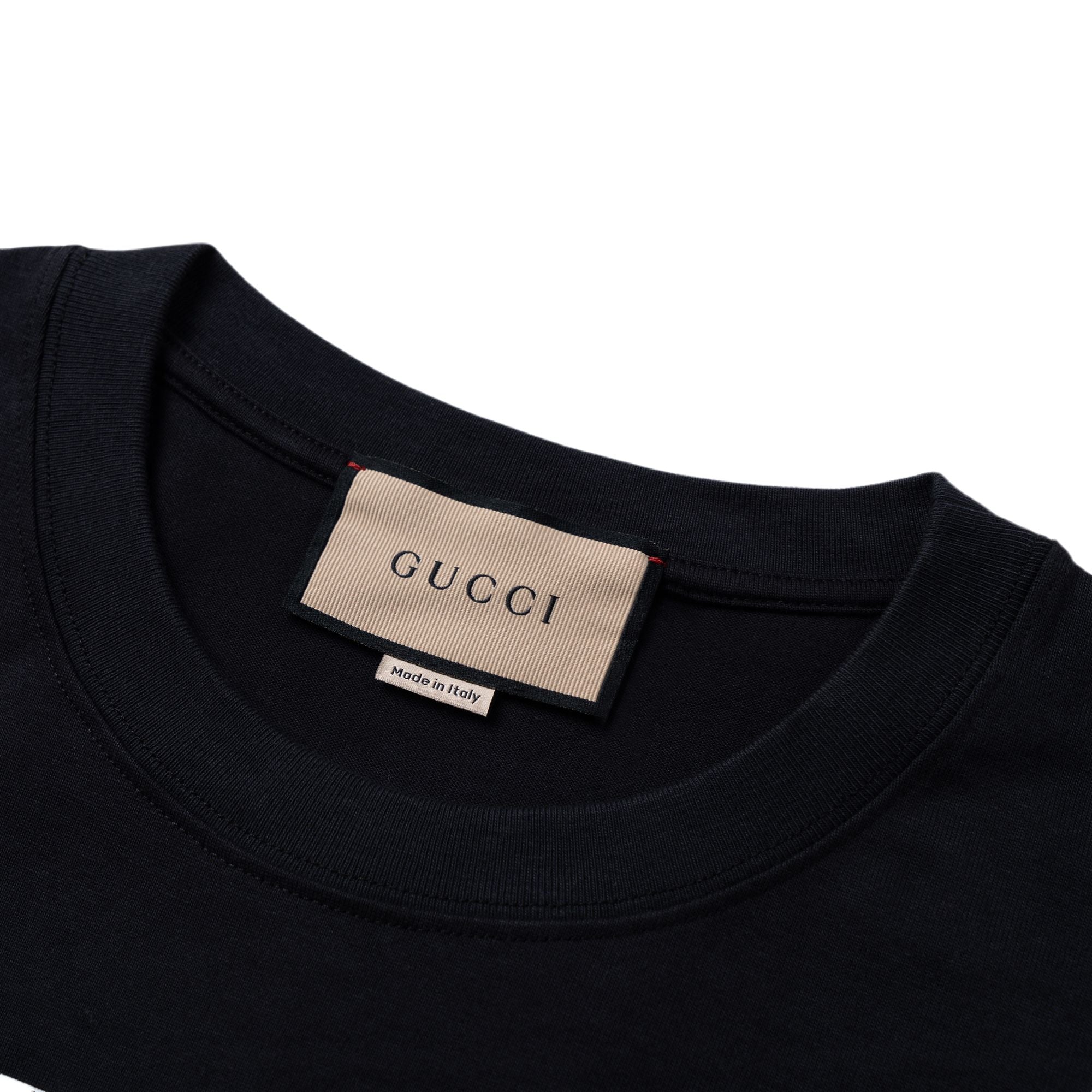 Kaos Lengan Pendek GUCCI Motif Pisau, Unisex, Hitam