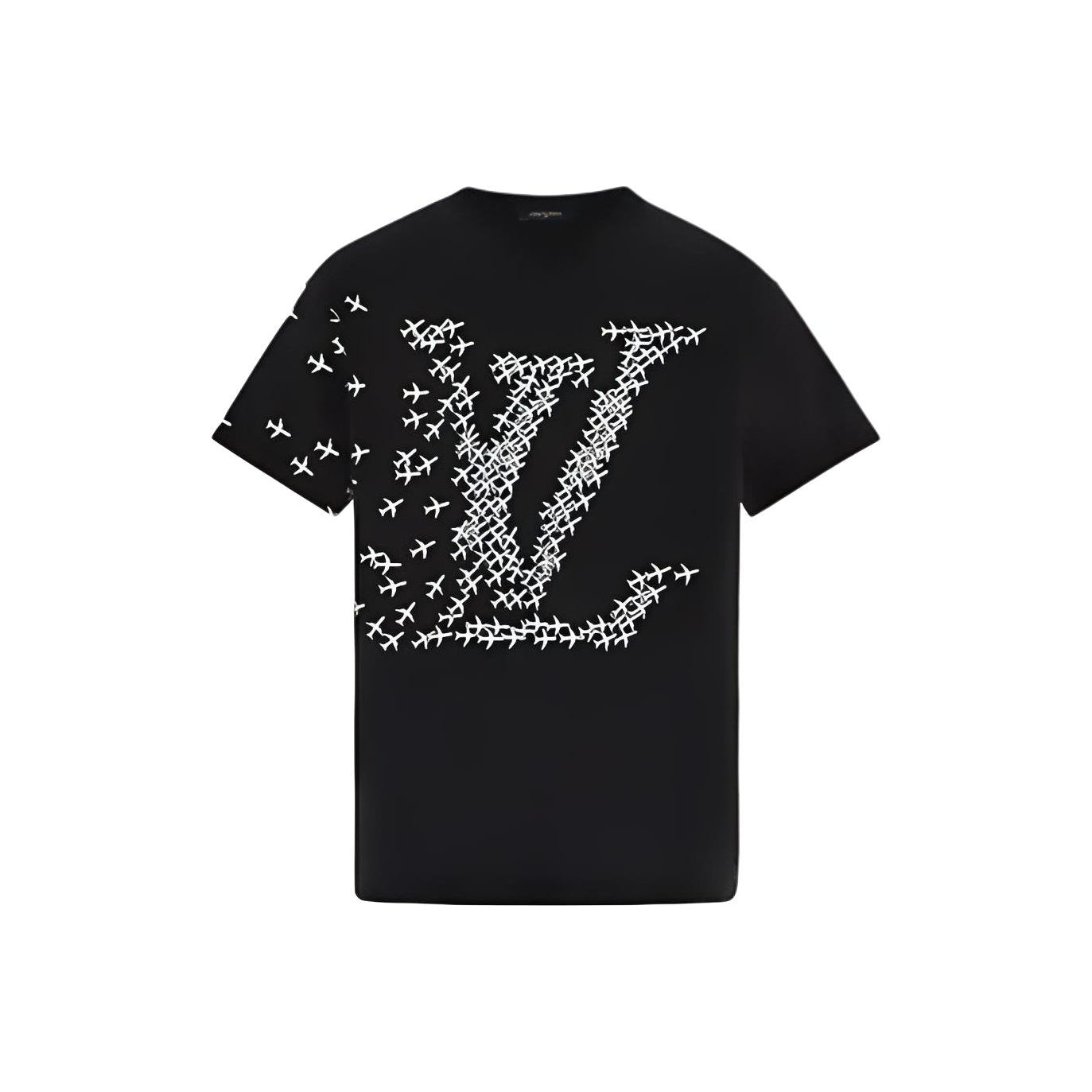 Kaos Lengan Pendek LOUIS VUITTON FW23 dengan Cetakan Logo, Unisex, Putih