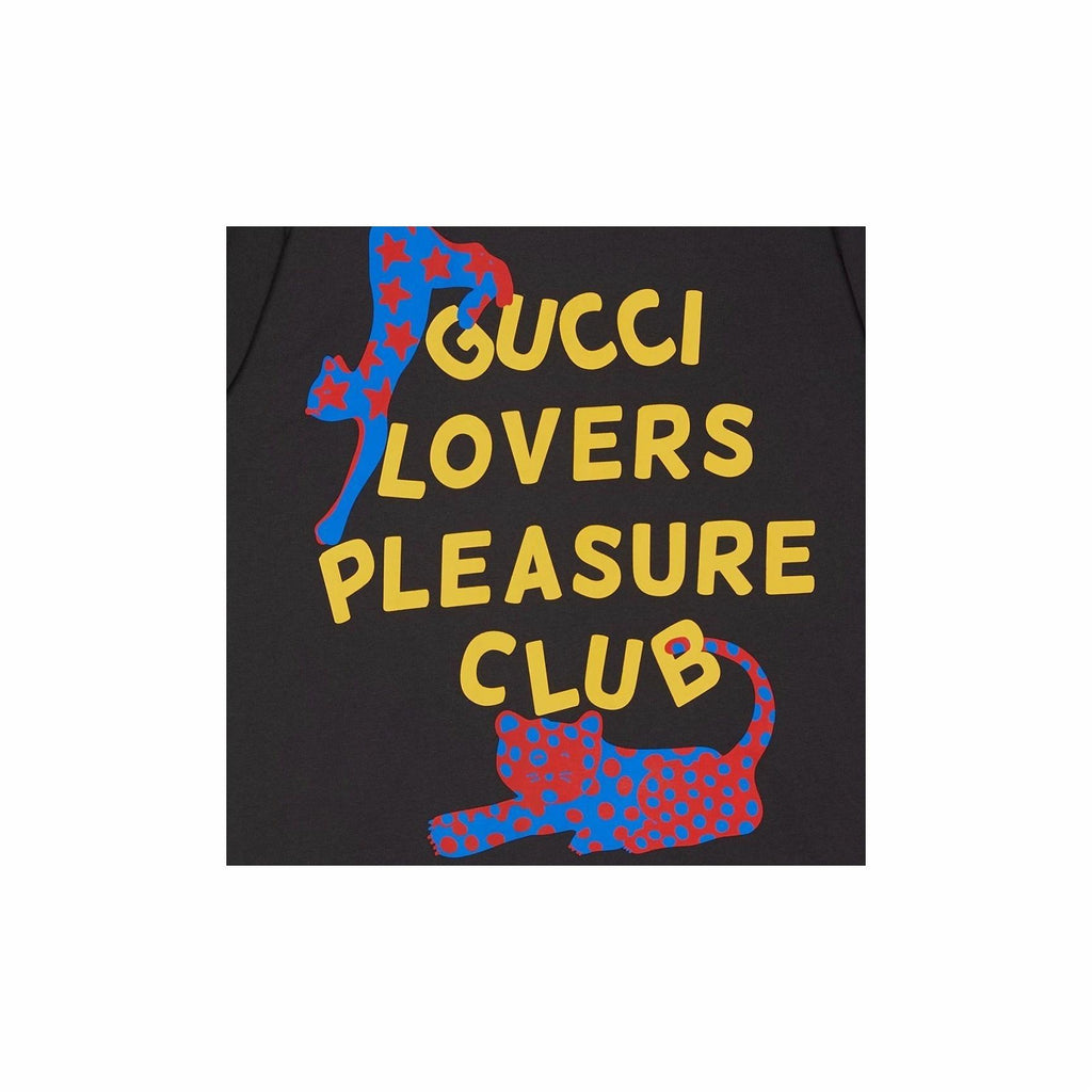 Kaos Lengan Pendek Rajut Polos GUCCI SS23 dengan Cetakan Huruf, Unisex, Hitam