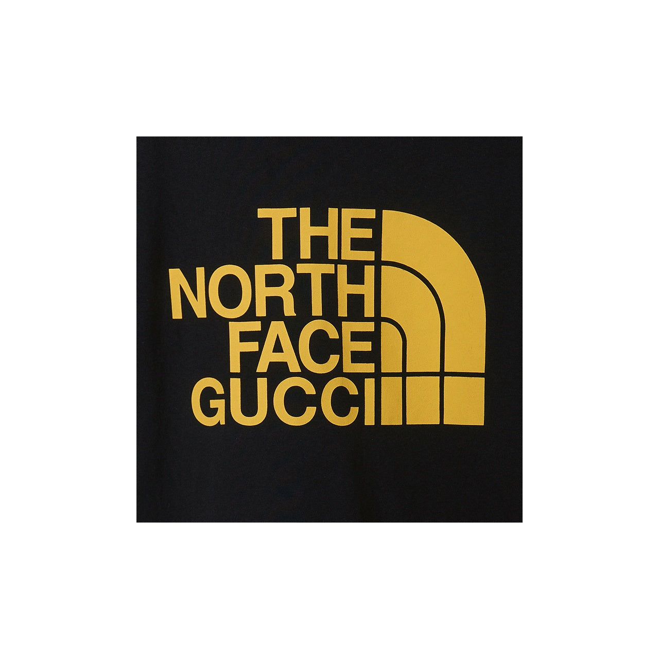 Kaos Lengan Pendek Kerah Bulat Longgar dengan Cetakan Logo GUCCI x THE NORTH FACE, Unisex, Hitam