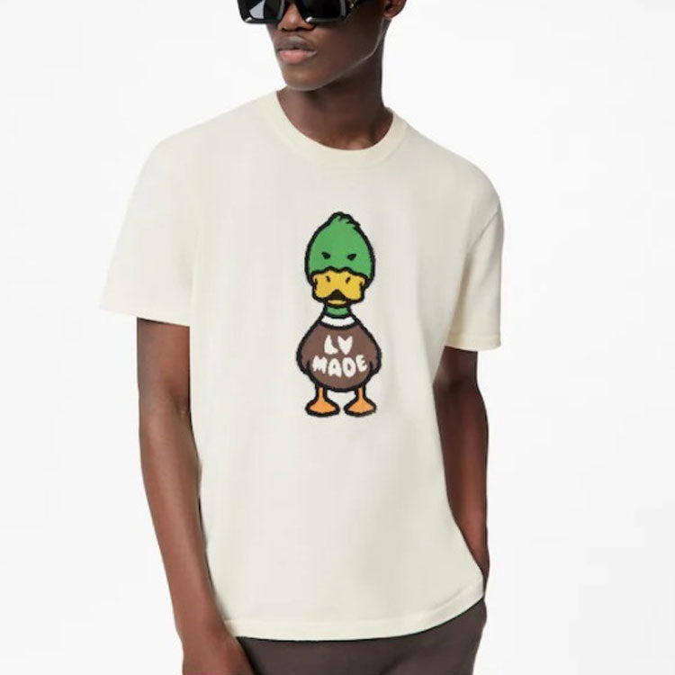 LOUIS VUITTON x NIGO2 Collaboration LV2 SS22 Straight Crew Neck Logo Print Pullover Short-leeve T-Shirt, Unisex, White