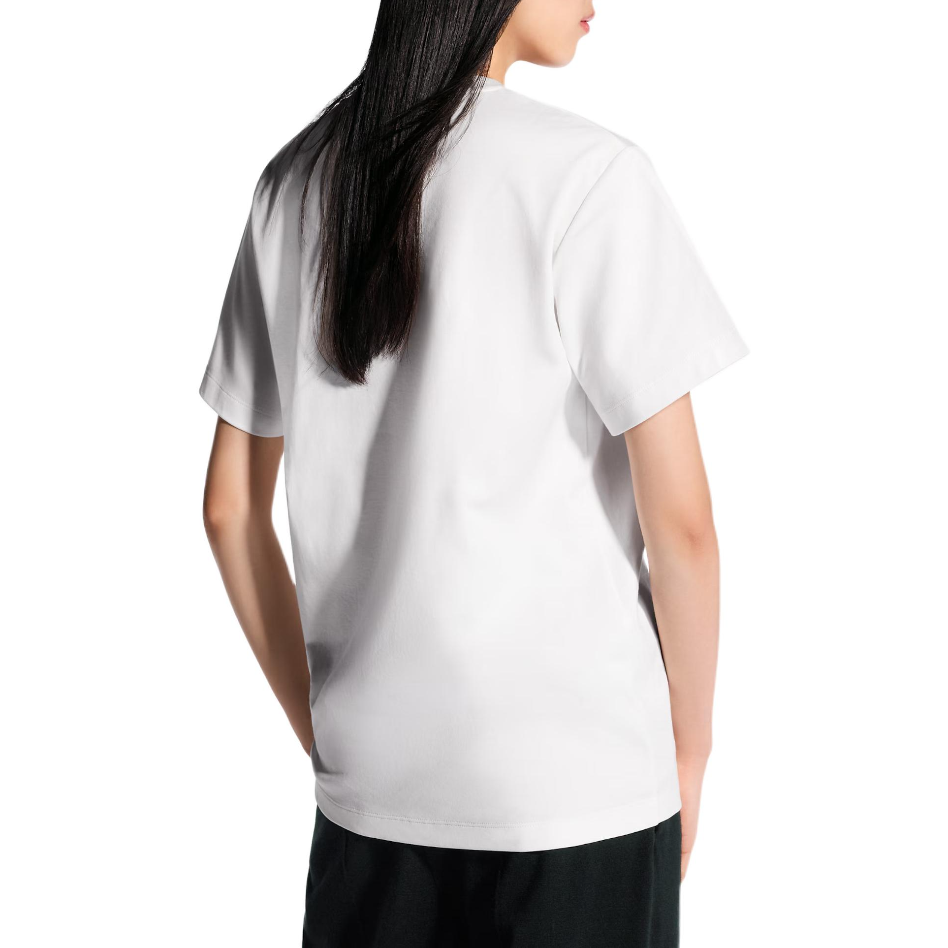 Kaos Lengan Pendek Leher Bulat dengan Detail Rantai LOUIS VUITTON, Unisex, Putih